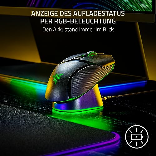 Razer Mouse Dock Pro & Charging Puck - Magnetische drahtlose Ladestation & Akku (Hyperspeed 4K Hz, 8 RGB Chroma Beleuchtung & Modul für kompatible Mäuse) Schwarz Bild 5