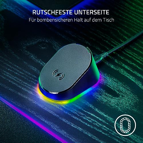 Razer Mouse Dock Pro & Charging Puck - Magnetische drahtlose Ladestation & Akku (Hyperspeed 4K Hz, 8 RGB Chroma Beleuchtung & Modul für kompatible Mäuse) Schwarz Bild 6
