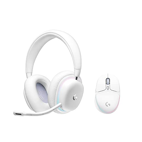Logitech G kabelloses Gaming-Set, G735 Headset und G705 Maus, anpassbare LIGHTSYNC RGB Beleuchtung, LIGHTSPEED kabellos, Bluetooth, PC/Mac/Laptop – Weiß Bild 1