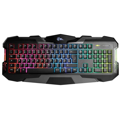 CSL RGB Strike 4in1 Gaming Set - Gaming Tastatur & Maus Set inkl. Headset | RGB-Beleuchtung | schwarz | QWERTZ-Tastenlayout | 2400 DPI Bild 4