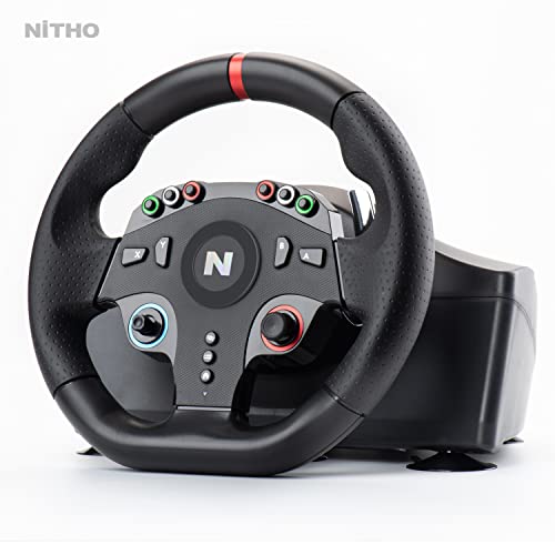 NITHO Drive Pro ONE Rennlenkrad mit Pedalen und separatem Schalthebel, 270° Gaming-Lenkrad kompatibel mit PC, PS4, Switch, Xbox One und Xbox Series X|S, Fahrsimulator mit Vibration und Zero Dead Zone Bild 3