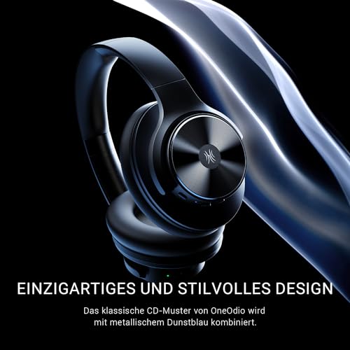 OneOdio A10 Bluetooth Kopfhörer Over Ear mit Hybrid Active Noise Cancelling [Bis zu 62 Std] Kabellos Kopfhörer im Hi-Res Audio, Tiefer Bass, Mikrofon für Reisen, Zuhause, Büro (Schwarz) Bild 4