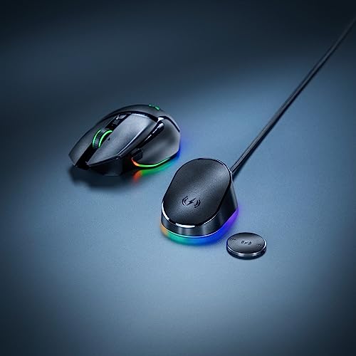 Razer Mouse Dock Pro mit kabellosem Ladepuck: magnetisches kabelloses Laden - Integrierter HyperPolling 8K Hz Transceiver - Anti-Rutsch-Basis - Chroma RGB-Beleuchtung - Klassisches Schwarz Bild 7