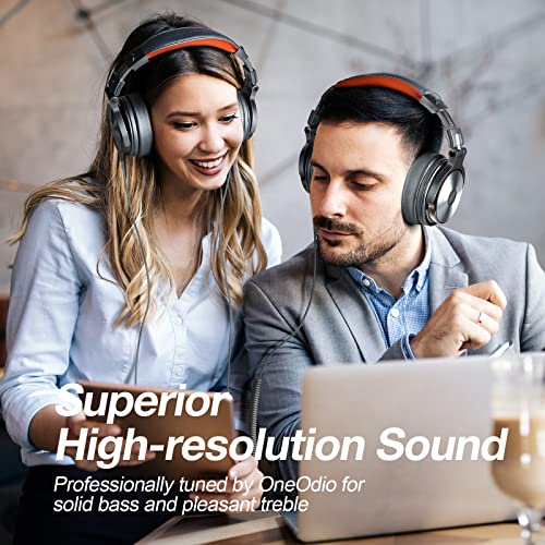 OneOdio Over Ear Kopfhörer mit Kabel, HiFi Studiokopfhörer mit Hi-Res, 50mm Treiber, Share-Port, Große Ohrmuscheln, 6,35 & 3,5mm Klinke, Geschlossene DJ Headphones für Podcast, Handy, PC (Pro 50) Bild 5