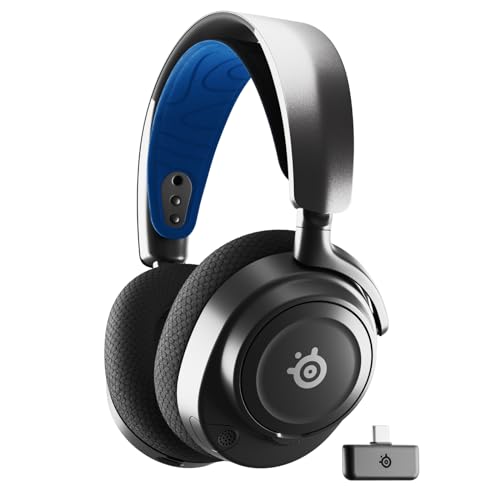 SteelSeries Arctis Nova 7P Wireless Multi-Plattform Gaming-Headset– PS5,PC – Magnetische Neodym-Treiber– 2,4 GHz + Mischbarer Bluetooth-Sound – 38 Std. Akkulaufzeit– ClearCast Gen 2 KI-Mik Bild 1
