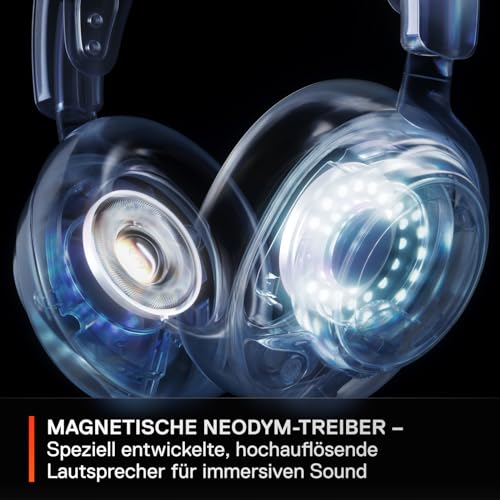 SteelSeries Arctis Nova 7P Wireless Multi-Plattform Gaming-Headset– PS5,PC – Magnetische Neodym-Treiber– 2,4 GHz + Mischbarer Bluetooth-Sound – 38 Std. Akkulaufzeit– ClearCast Gen 2 KI-Mik Bild 4