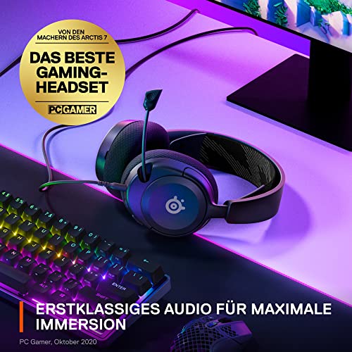 SteelSeries Arctis Nova 1 - Multi-System Gaming-Headset – Hi-Fi-Treiber – 360° Surround-Sound – AirWeave Memory Foam-Ohrpolster – Mikrofon mit Geräuschunterdrückung – PC, PS5, Xbox -Schwarz Bild 5
