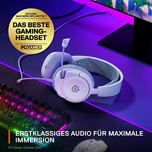 SteelSeries Arctis Nova 1 - Multi-System Gaming-Headset – Hi-Fi-Treiber – 360° Surround-Sound – AirWeave Memory Foam-Ohrpolster – Mikrofon mit Geräuschunterdrückung –PC, PS5, Xbox -Weiß Bild 4