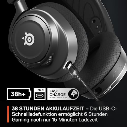 SteelSeries Arctis Nova 7 Wireless Multi-Plattform Gaming-Headset– PC, PS5, VR – Magnetische Neodym-Treiber– 2,4 GHz+ Bluetooth-Sound– 38 Std. Akkulaufzeit via USB-C– ClearCast Gen 2 KI-Mik Bild 3
