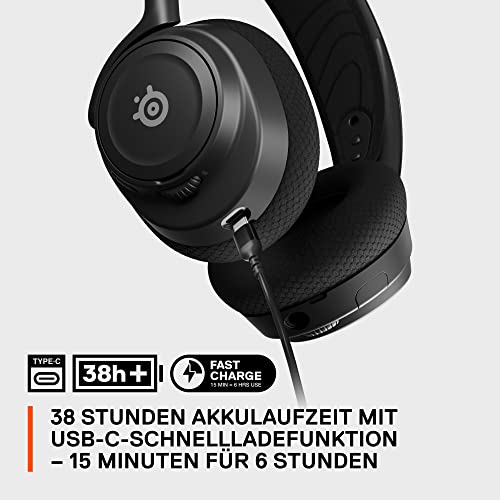 SteelSeries Arctis Nova 7 Wireless Multi-Plattform Gaming-Headset– PC, PS5, VR – Magnetische Neodym-Treiber– 2,4 GHz+ Bluetooth-Sound– 38 Std. Akkulaufzeit via USB-C– ClearCast Gen 2 KI-Mik Bild 6