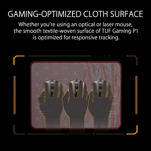 ASUS TUF Gaming P1 Tragbares Gaming-Mauspad (Nanobeschichtet, Wasserabweisende Oberfläche, langlebige Anti-Ausfrans-Nähte und rutschfeste Gummiunterseite) – Demon Slayer, Newko Bild 3
