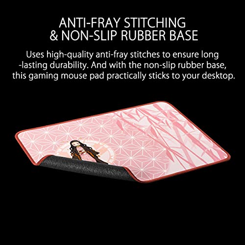 ASUS TUF Gaming P1 Tragbares Gaming-Mauspad (Nanobeschichtet, Wasserabweisende Oberfläche, langlebige Anti-Ausfrans-Nähte und rutschfeste Gummiunterseite) – Demon Slayer, Newko Bild 4