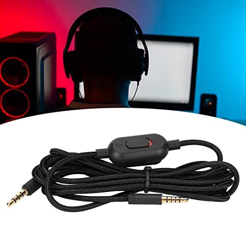 Ersatz Audio Aux Kabel für G Pro, G Pro X, G433, G233 Gaming Headset, Kabel Aux Kabel Ersatz mit Inline Stummschaltung, Lautstärkeregler, 6,6 Fuß(Schwarz) Bild 3