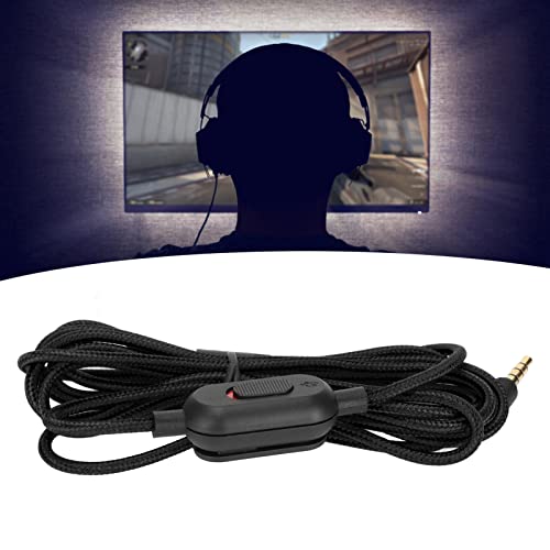 Ersatz Audio Aux Kabel für G Pro, G Pro X, G433, G233 Gaming Headset, Kabel Aux Kabel Ersatz mit Inline Stummschaltung, Lautstärkeregler, 6,6 Fuß(Schwarz) Bild 4