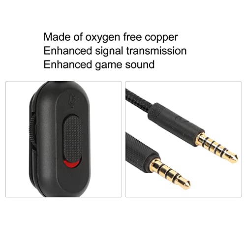 Ersatz Audio Aux Kabel für G Pro, G Pro X, G433, G233 Gaming Headset, Kabel Aux Kabel Ersatz mit Inline Stummschaltung, Lautstärkeregler, 6,6 Fuß(Schwarz) Bild 6