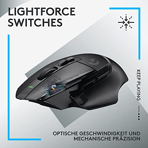 Logitech G502 X LIGHTSPEED kabellose Gaming-Maus + G915 TKL kabellose mechanische LIGHTSPEED RGB-Gaming-Tastatur ohne Ziffernblock, LIGHTFORCE, HERO 25K, PC/Windows/macOS - Schwarz Bild 2