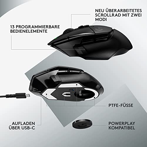 Logitech G502 X LIGHTSPEED kabellose Gaming-Maus + G915 TKL kabellose mechanische LIGHTSPEED RGB-Gaming-Tastatur ohne Ziffernblock, LIGHTFORCE, HERO 25K, PC/Windows/macOS - Schwarz Bild 4