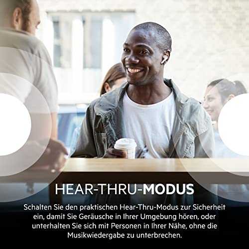 Belkin SOUNDFORM Flow True Wireless Noise-Cancelling-Kopfhörer, kabellos, Bluetooth-Kopfhörer, schweiß- und spritzwassergeschützt, Schutzart IPX5, 31 Std. Betrieb, für iPhone, Galaxy, Pixel – Weiß Bild 6