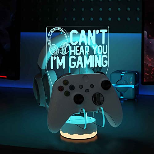 Ammonite Kopfhörer Controller Ständer Light up, 16 Farben 3D LED Lichter Headset Gamepad Halter, Game Controller Hänger für alle Universal Gaming PC Zubehör Bild 1