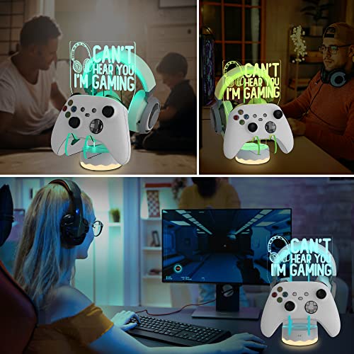 Ammonite Kopfhörer Controller Ständer Light up, 16 Farben 3D LED Lichter Headset Gamepad Halter, Game Controller Hänger für alle Universal Gaming PC Zubehör Bild 3