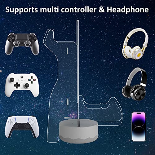 Ammonite Kopfhörer Controller Ständer Light up, 16 Farben 3D LED Lichter Headset Gamepad Halter, Game Controller Hänger für alle Universal Gaming PC Zubehör Bild 5
