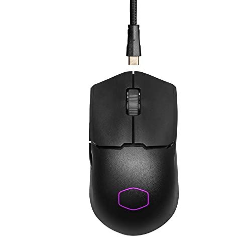 Cooler Master MM712 RGB Gaming-Maus – Ultralight 59g, Hybrid Wireless, 19K DPI PAW3370 Optischer Sensor, 70 Millionen Klicks optische Schalter, On-The-Fly, MasterPlus+ (38K DPI, nur PC) – Schwarz Bild 2