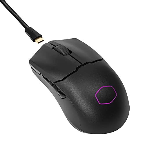 Cooler Master MM712 RGB Gaming-Maus – Ultralight 59g, Hybrid Wireless, 19K DPI PAW3370 Optischer Sensor, 70 Millionen Klicks optische Schalter, On-The-Fly, MasterPlus+ (38K DPI, nur PC) – Schwarz Bild 3