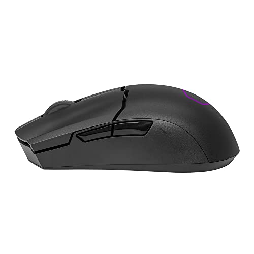 Cooler Master MM712 RGB Gaming-Maus – Ultralight 59g, Hybrid Wireless, 19K DPI PAW3370 Optischer Sensor, 70 Millionen Klicks optische Schalter, On-The-Fly, MasterPlus+ (38K DPI, nur PC) – Schwarz Bild 4