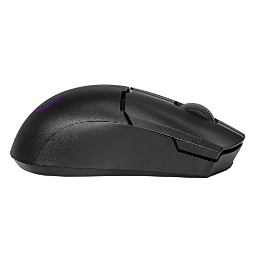Cooler Master MM712 RGB Gaming-Maus – Ultralight 59g, Hybrid Wireless, 19K DPI PAW3370 Optischer Sensor, 70 Millionen Klicks optische Schalter, On-The-Fly, MasterPlus+ (38K DPI, nur PC) – Schwarz Bild 5