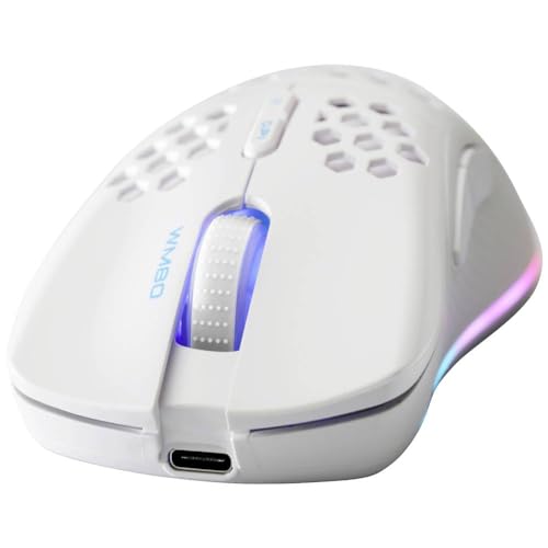 DELTACO GAMING White Line WM80 Wireless Light Gaming Mouse - RGB LED - 2.4 GHz USB Receiver - 6400 DPI - 1000 Hz - Weiß Bild 1