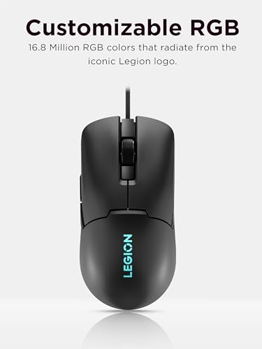 Lenovo Legion M300s RGB Gaming-Maus, bis zu 8000 DPI, 6 programmierbare Tasten, RGB 16,8 Millionen Farben Bild 5