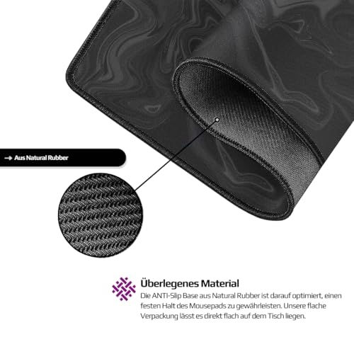NYFTER - Premium 3XL Gaming Mauspad XXXL Nyfpad 1200x600mm Mousepad im Liquid Design Wellenfrei mit extra vernähten Kanten und starker Gleitfähigkeit Bild 2