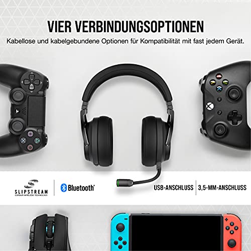 Corsair Virtuoso RGB Wireless High-Fidelity Gaming Headset (Slipstream Technologie, 7.1 Surround Sound, iCUE RGB, für PC, Xbox One, PS4, Switch und Mobilgeräte) carbon (Generalüberholt) Bild 3