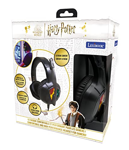 Lexibook, Harry Potter, Gaming-Headset, Immersives Gaming, Kabelgebundener Stereo-Sound, Faltbar, Verstellbar, Schwarz, HPG10HP Bild 2