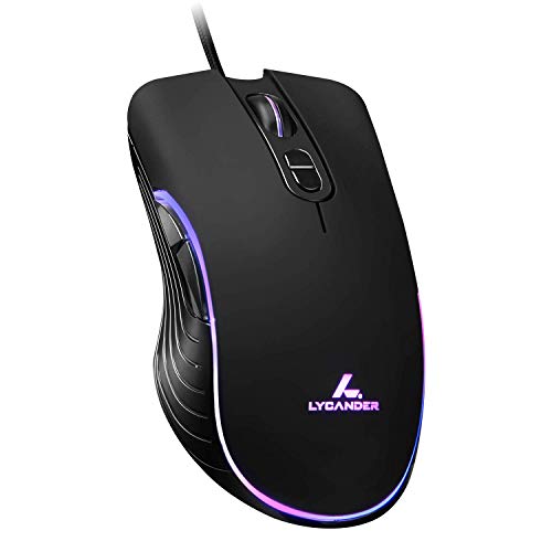 LYCANDER LMC380 Gaming-Maus, kabelgebunden, 1, 5 m Kabel & Trust 24092 Taro Kabelgebundene Tastatur, Deutsches QWERTZ Layout, Leise Tasten, Spritzwassergeschützt, Schwarz Bild 2