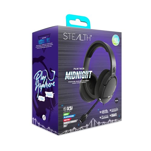 STEALTH Panther Gaming Headset Over Ear Gaming Headset PS4/PS5, Xbox, Switch, PC mit flexiblem Mikrofon, 3,5mm Klinke, 1,5m Kabel, leicht, komfortabel und langlebig Bild 1