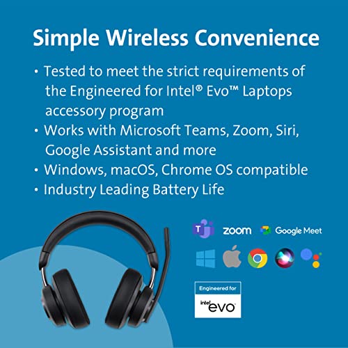 Kensington H3000 Over-Ear Bluetooth Kopfhörer mit Mikrofon, Windows- und Mac-kompatibles kabelloses Headset, mit Noice-Cancelling, USB-C-Ladekabel und Tragetasche (K83452WW) Bild 2