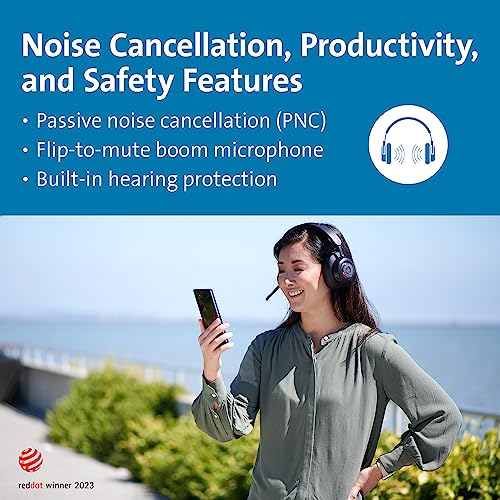 Kensington H3000 Over-Ear Bluetooth Kopfhörer mit Mikrofon, Windows- und Mac-kompatibles kabelloses Headset, mit Noice-Cancelling, USB-C-Ladekabel und Tragetasche (K83452WW) Bild 4