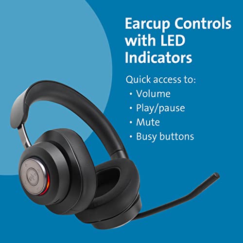 Kensington H3000 Over-Ear Bluetooth Kopfhörer mit Mikrofon, Windows- und Mac-kompatibles kabelloses Headset, mit Noice-Cancelling, USB-C-Ladekabel und Tragetasche (K83452WW) Bild 5