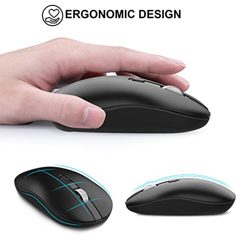cimetech Maus Kabellos USB C Mouse Slim Beidhändig 2.4G Leise Mini Maus Kabellos Silent Mouse für Mac Laptop PC Computer Tablet Tragbar Bild 3