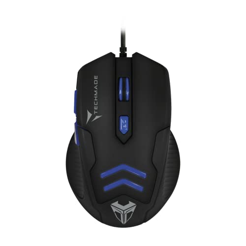 TECHMADE USB-Maus mit Kabel + Gaming-Maus-Pad TM-M016 (Blau) Bild 2