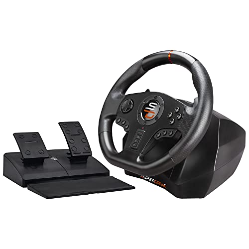 SUBSONIC Superdrive - SV710 Rennlenkrad/lenkrad mit Fußpedalen, Schaltwippen und Vibration - PC-kompatibel (programmierbar für alle Spiele) Bild 1