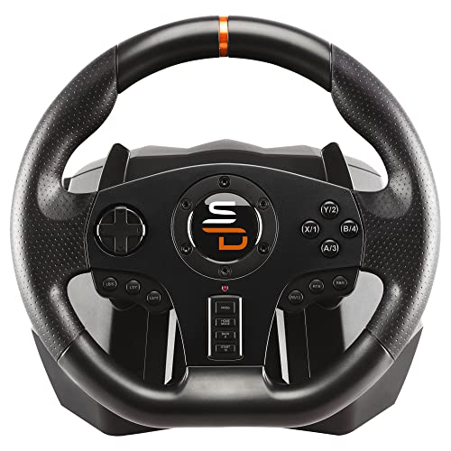 SUBSONIC Superdrive - SV710 Rennlenkrad/lenkrad mit Fußpedalen, Schaltwippen und Vibration - PC-kompatibel (programmierbar für alle Spiele) Bild 2