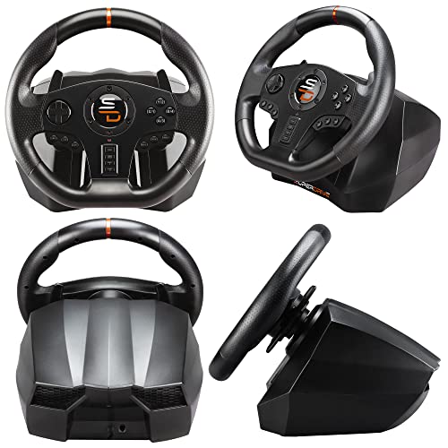 SUBSONIC Superdrive - SV710 Rennlenkrad/lenkrad mit Fußpedalen, Schaltwippen und Vibration - PC-kompatibel (programmierbar für alle Spiele) Bild 3