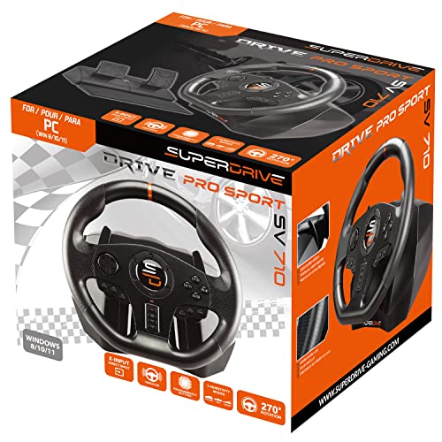 SUBSONIC Superdrive - SV710 Rennlenkrad/lenkrad mit Fußpedalen, Schaltwippen und Vibration - PC-kompatibel (programmierbar für alle Spiele) Bild 6
