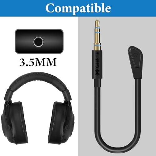 GEEKRIA 3,5-mm-Headset-Ersatzmikrofon, abnehmbares Game-Boom-Mikrofon, kompatibel mit Logitech G PRO X, PRO X, G735, G733, G433, G233 Gaming-Headset (17cm) Bild 4