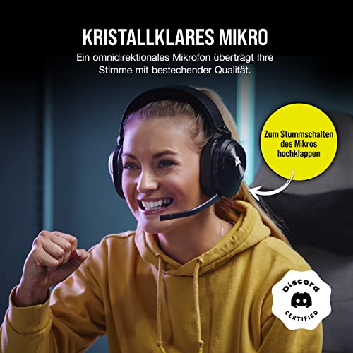 Corsair HS55 Wireless CORE Leichtes Gaming Headset - Omnidirektionales Mikrofon - Neodym-Treiber - Bis zu 50 ft Reichweite - iCUE-Kompatibel - PC, PS4, Nintendo Switch - Carbon Bild 4