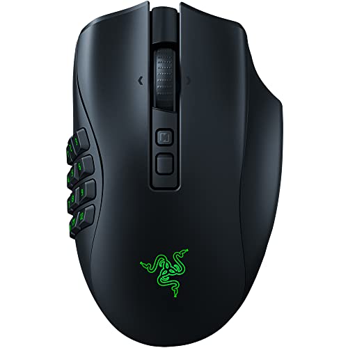 Razer Naga V2 Pro - Kabellose MMO-Gaming-Maus (HyperScroll Pro Rad, Anpassungsfähigkeit und Kontrolle, HyperSpeed Wireless, Focus Pro 30K Optischer Sensor, Optische Mouse Switches Gen-3) Schwarz Bild 1
