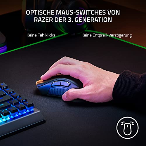 Razer Naga V2 Pro - Kabellose MMO-Gaming-Maus (HyperScroll Pro Rad, Anpassungsfähigkeit und Kontrolle, HyperSpeed Wireless, Focus Pro 30K Optischer Sensor, Optische Mouse Switches Gen-3) Schwarz Bild 5