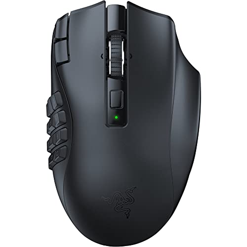Razer Naga V2 HyperSpeed - Ergonomische Kabellose MMO Gaming Maus (19 Programmierbaren Tasten, Wireless 2,4 GHz, Bluetooth, Bis zu 250 Stunden, Focus Pro 30K Optischer Sensor) Schwarz Bild 1